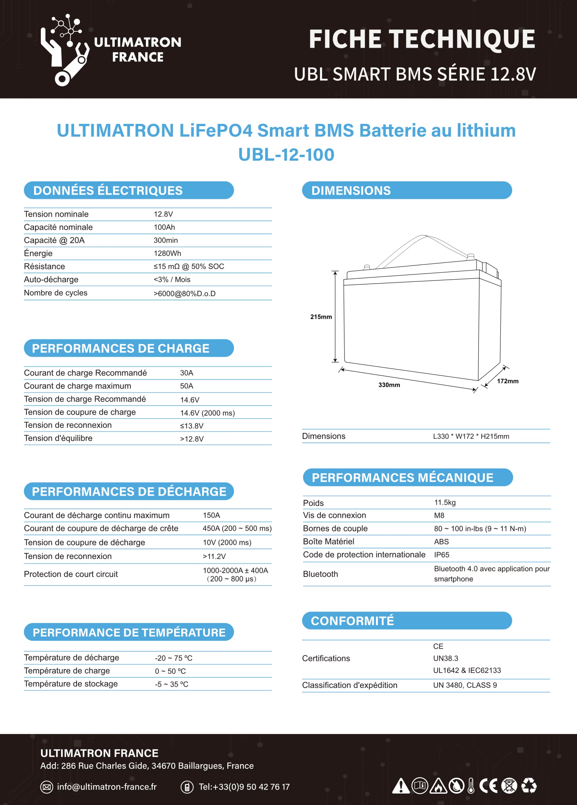 Fiche technique Ultimatron 12V100Ah-FR_2