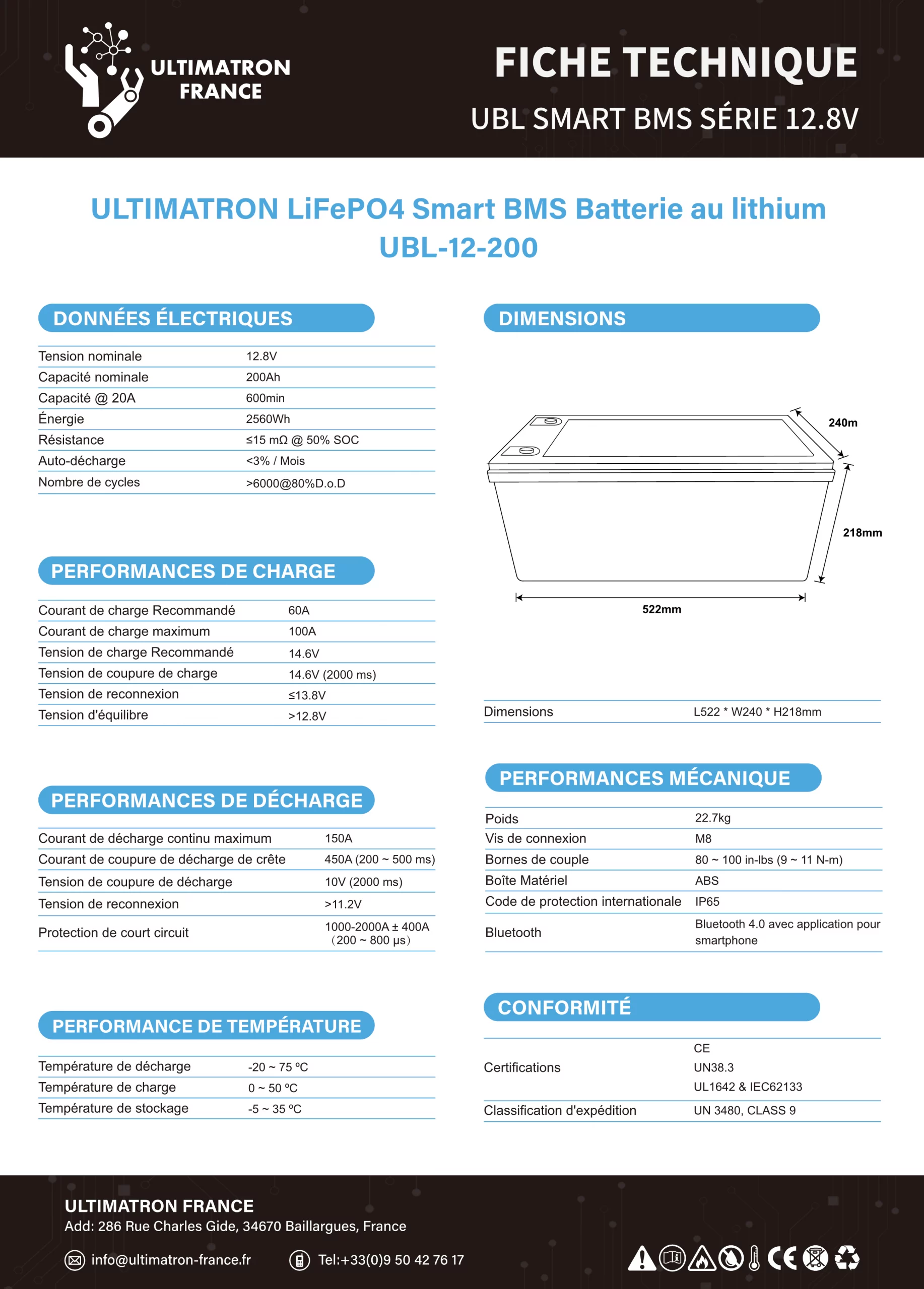 Fiche technique Ultimatron 12V200Ah-FR_2