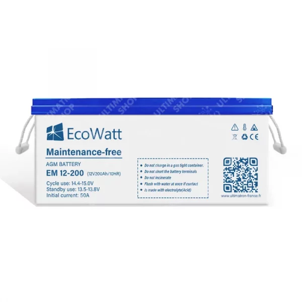 Ultimatron-shop-Batterie 200Ah 12V AGM Décharge Lente – EcoWatt-2 Ultimatron-shop-Batterie 200Ah 12V AGM Décharge Lente – EcoWatt-2