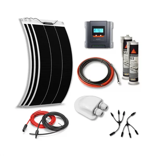 Ultimatron-shop-Kit Solaire 345w (115w x 3) 12v Souple Shingled Camping Car-Caravane-Bateau Mppt