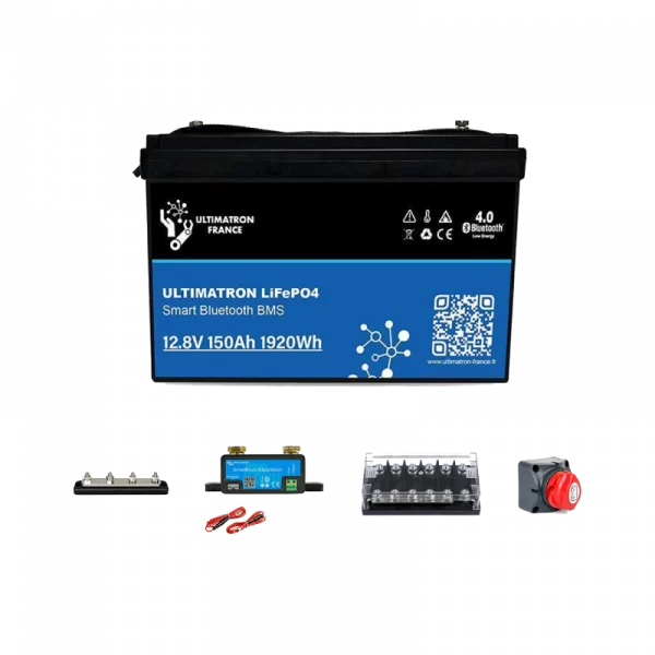 Kit Solaire - Pack Protections + Batterie solaire 150Ah PRO Lithium 12V - Ultimatron
