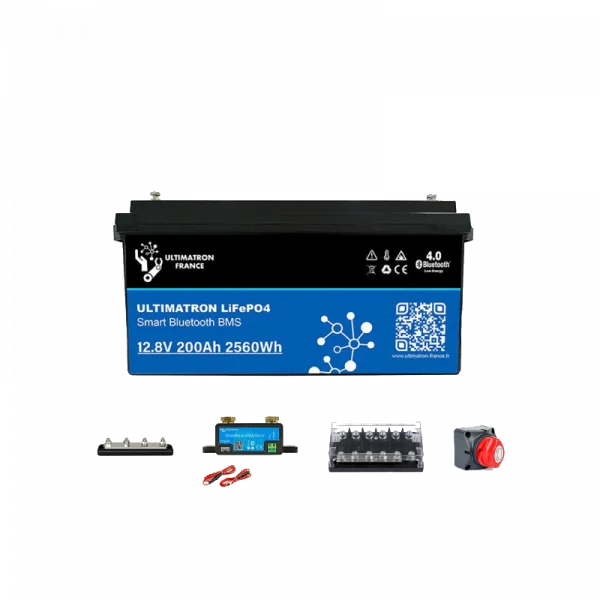 Kit Solaire - Pack Protections + Batterie solaire 200Ah PRO Lithium 12V - Ultimatron