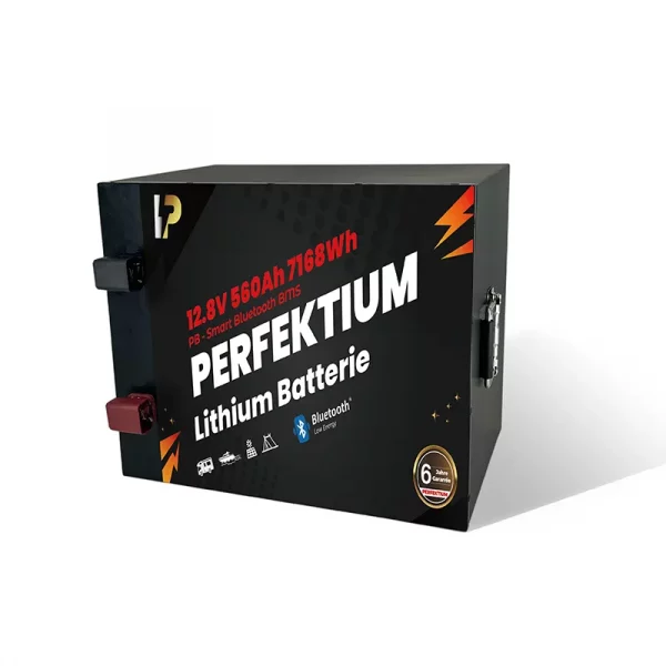 Perfektium PB SERIES Batterie au lithium LiFePO4 12,8V 560Ah Smart BMS avec Bluetooth-4