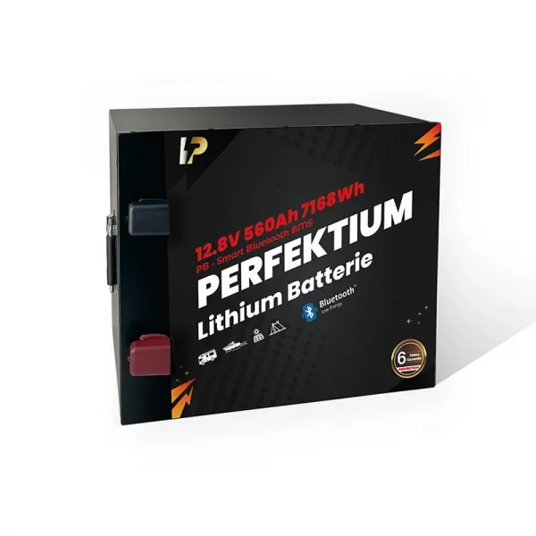 Perfektium PB SERIES Batterie au lithium LiFePO4 12,8V 560Ah Smart BMS avec Bluetooth-5