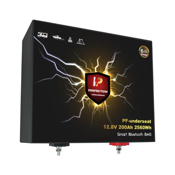 Perfektium PF SERIES Batterie Lithium LiFePO4 12.8V 200Ah Smart BMS avec Bluetooth RV Batterie sous le siège-PF-Underseat-200Ah-2