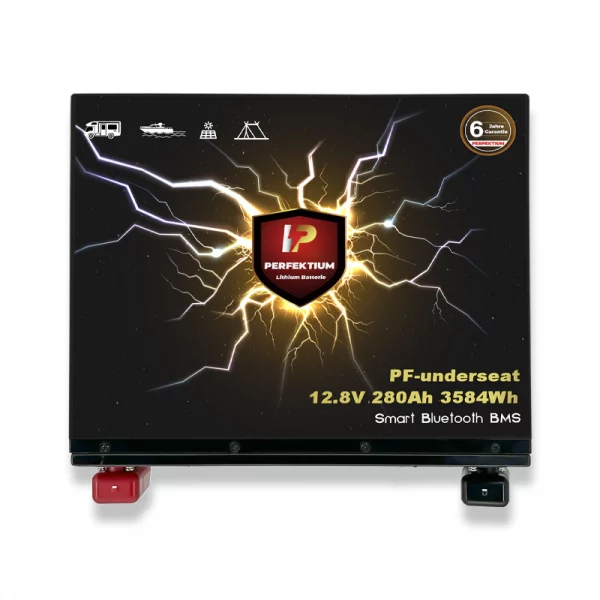 Perfektium PF SERIES Batterie Lithium LiFePO4 12.8V 280Ah Smart BMS avec Bluetooth RV Batterie sous le siège-PF-Underseat-280Ah-1